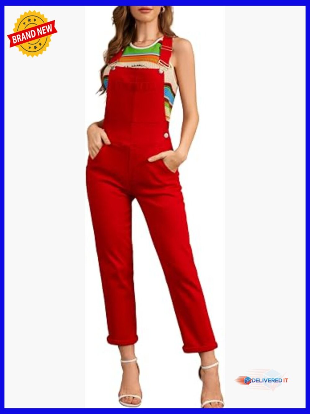Bib Overalls for Women Fashion Jean Jumpsuit Adjustable Strap Coveralls